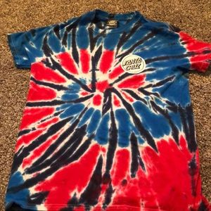 red white a blue tie dye santa cruz
